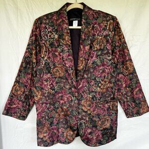 Floral Paisley Print Jacquard Blazer Size Large
